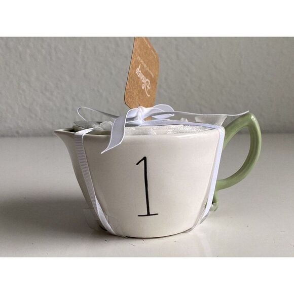 Set Of 4 Rae Dunn Disney Green Tinkerbell Measuring Cups Ceramic With Handle NEW - Picture 6 of 8